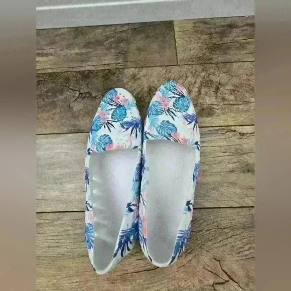 WOMENS FLORAL FLOATERS , blue and white Size 8 - Picture 7 of 12
